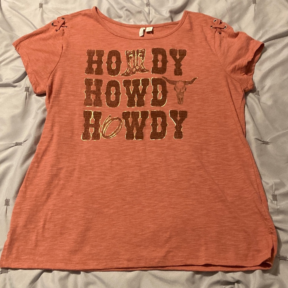 Cato Rustic Pink 'Howdy' Graphic Tee